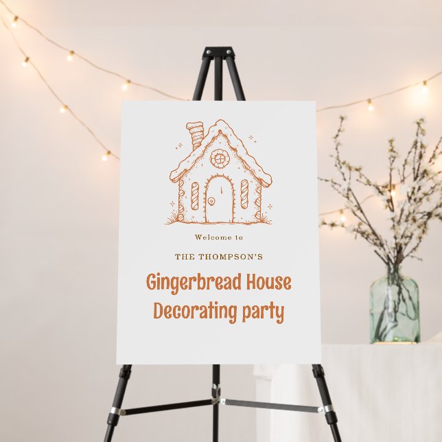 Gingerbread House Decorating Welcome Christmas Foam Board (In Situ (Stand))