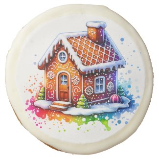 Gingerbread House Design Sugar Cookie