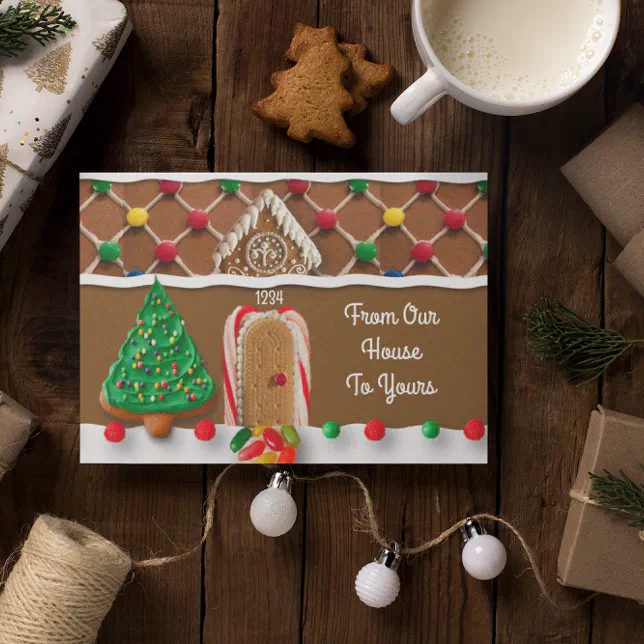 Gingerbread House From Our House To Yours Holiday Card | Zazzle