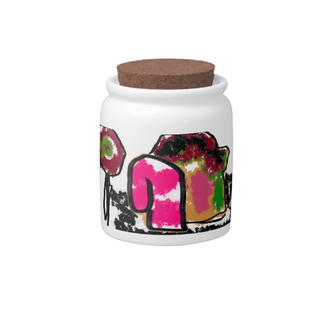 Gingerbread house fun candy jar (Front)