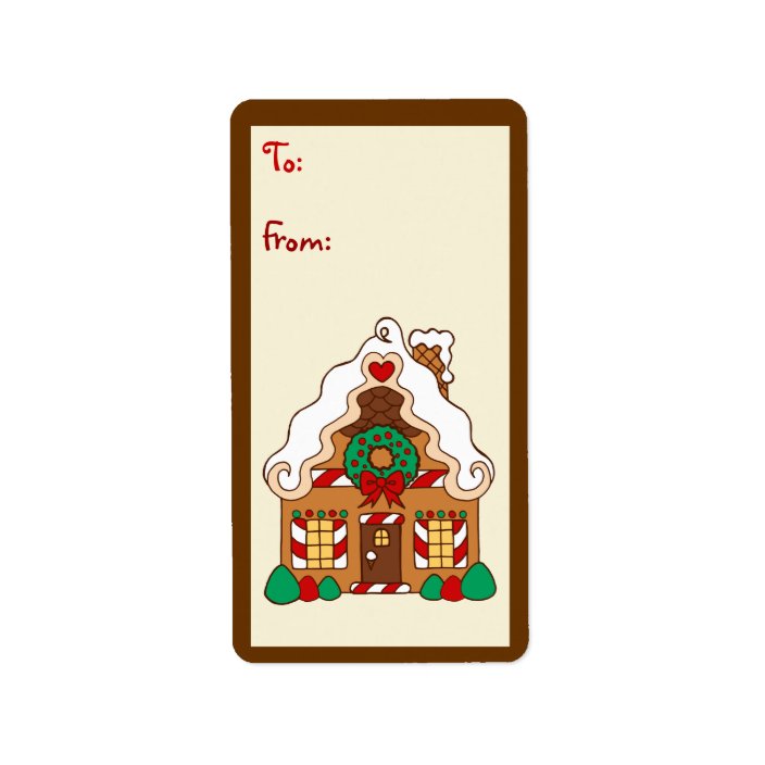 Gingerbread House Gift Tag Label | Zazzle.com