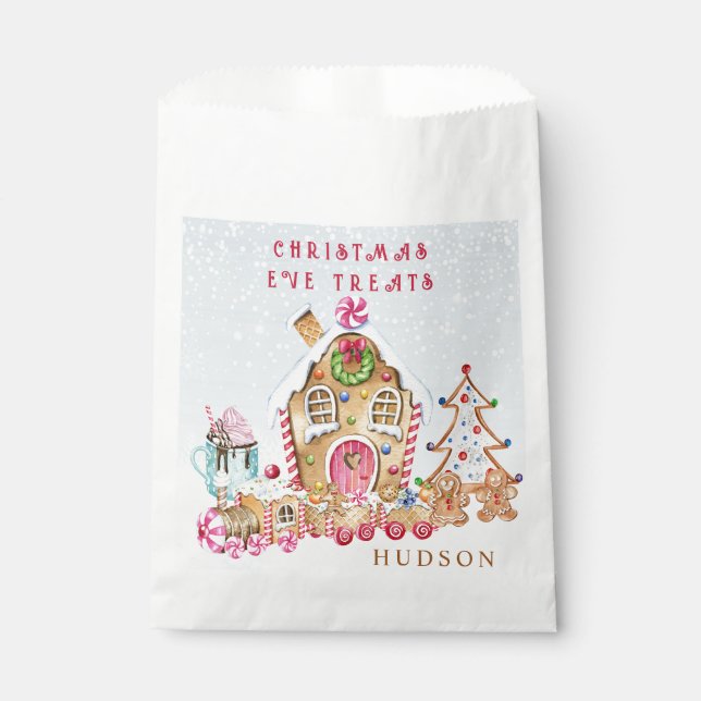 Gingerbread House Gingerbread Boy Girl Favor Bag (Front)