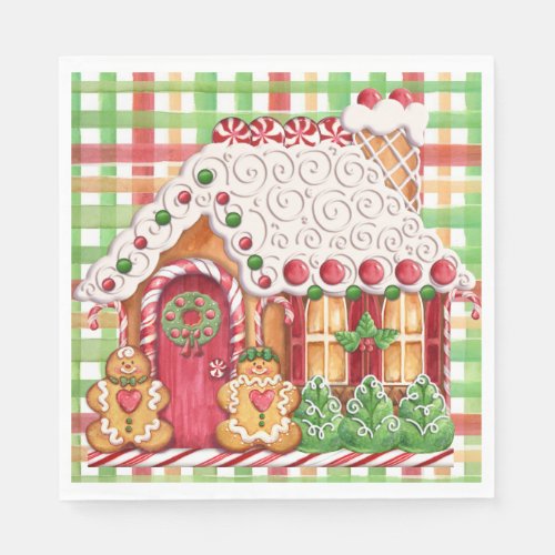 Gingerbread House Gingerbread Family Napkin