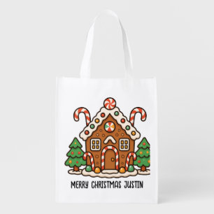 Gingerbread House Grocery Bag