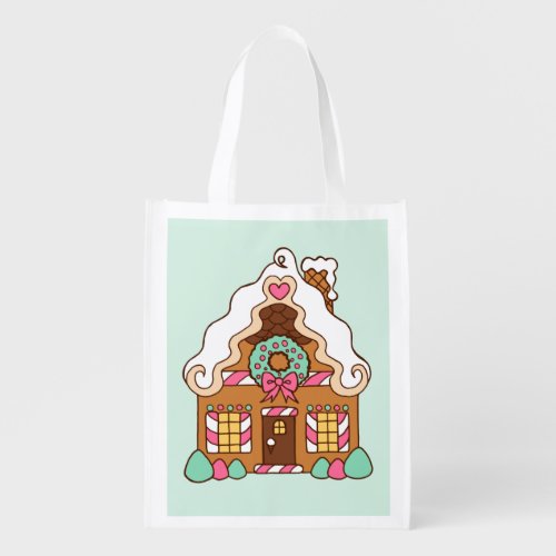 Gingerbread House Grocery Tote Bag