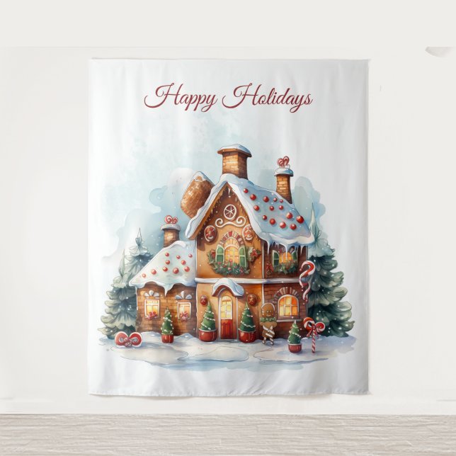 Gingerbread House Holiday Backdrop (Front)
