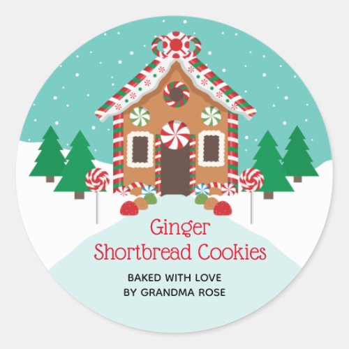 Gingerbread House Holiday Christmas Baking Classic Round Sticker