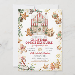 Gingerbread House & Holiday Cookies Exchange Invitation