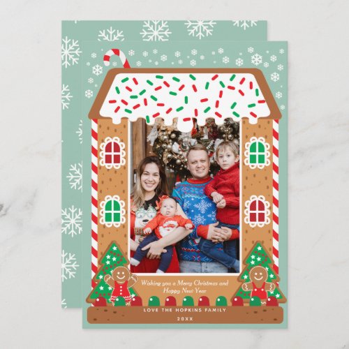 Gingerbread House Holiday Family Photo