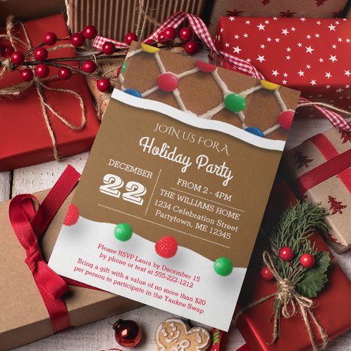 Gingerbread House Holiday Invitation