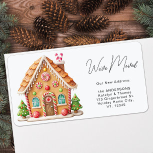 Gingerbread House Holiday Moving New Address Label