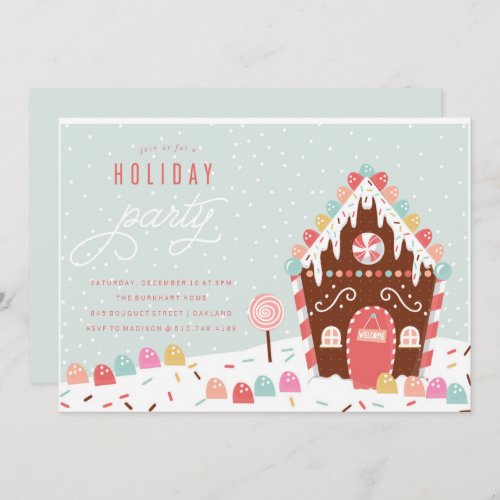 GINGERBREAD HOUSE HOLIDAY PARTY INVITATION