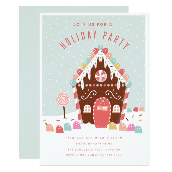 Gingerbread House Christmas Party Invitations 10