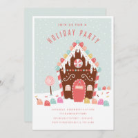 GINGERBREAD HOUSE HOLIDAY PARTY INVITATION