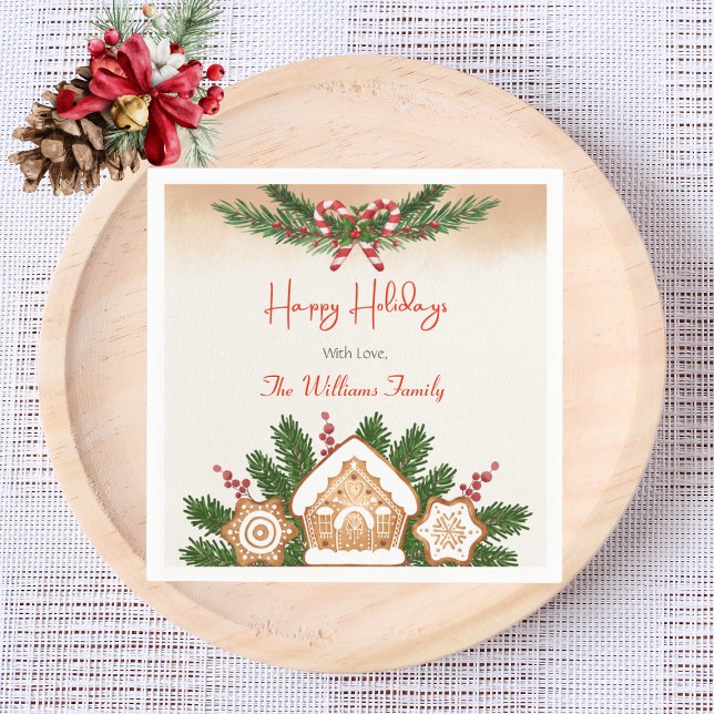 Gingerbread House Holiday Party Napkins (Creator Uploaded)
