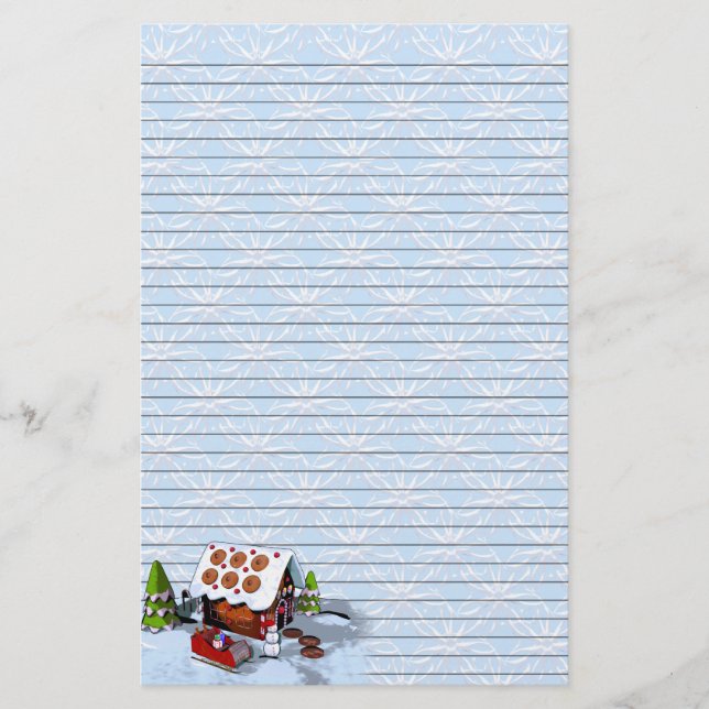 Gingerbread House Holiday Writing Paper (Front)