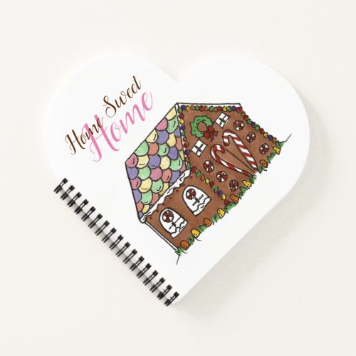 Gingerbread House Home Sweet Home Christmas Xmas Notebook