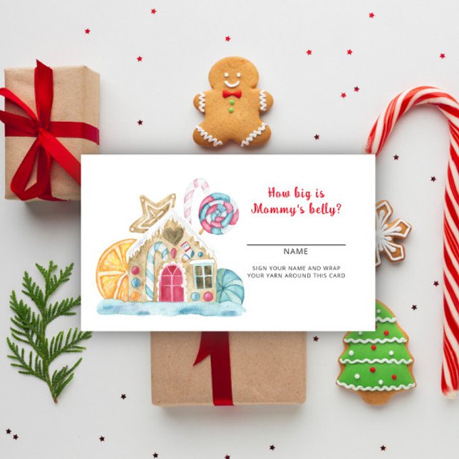 Gingerbread house - how big is mommy's belly enclosure card (Creator Uploaded)