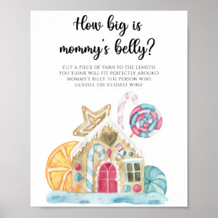 Gingerbread house - how big is mommy's belly game poster