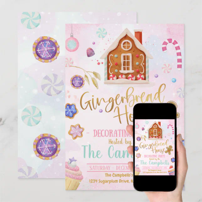 Gingerbread house invitation | Zazzle