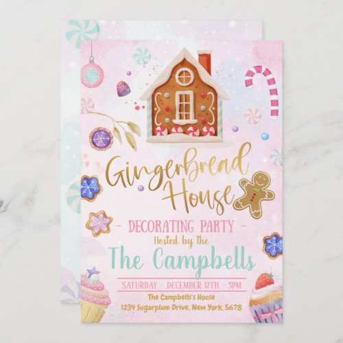 Gingerbread house invitation