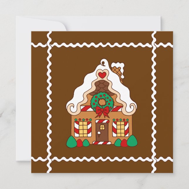 Gingerbread House Invitation (Front)