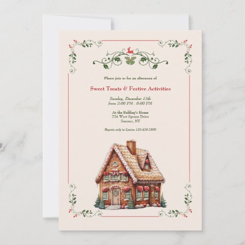 Gingerbread House Invitation