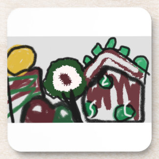 Gingerbread house joy love beverage coaster