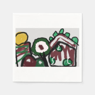 Gingerbread house joy love napkins
