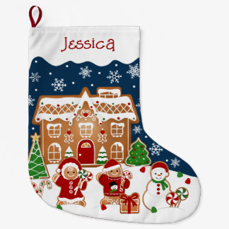 Gingerbread House Large Christmas Stocking