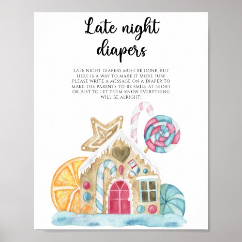 Gingerbread house _ Late night diapers game  Poster