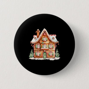 Gingerbread House Long Sleeve Button