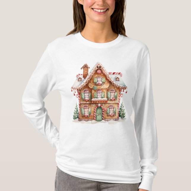 Gingerbread House Long Sleeve T-Shirt (Front)