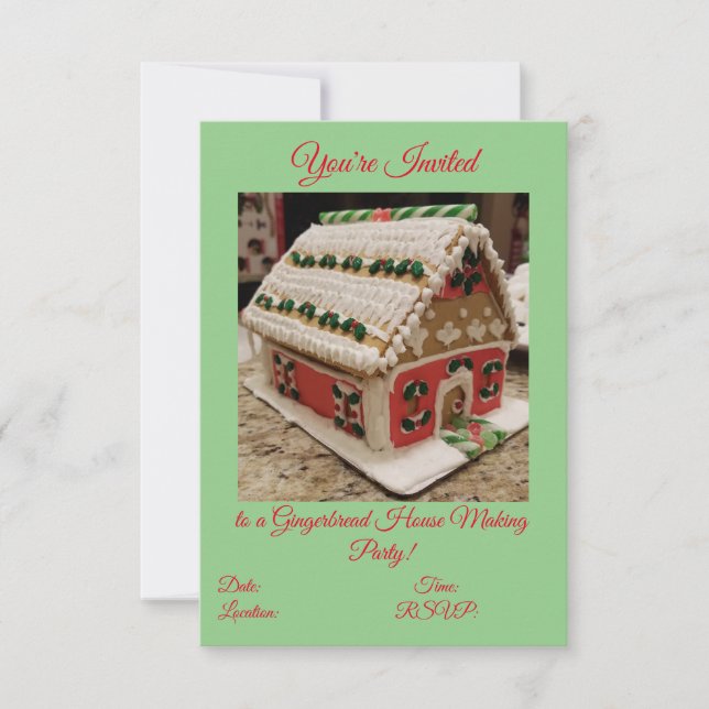 Gingerbread House Making Party Invitation (Front)