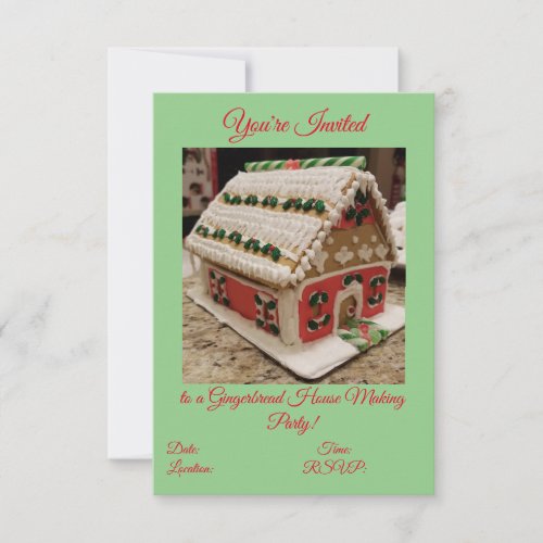 Gingerbread House Making Party Invitation