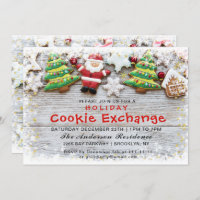 Gingerbread House, Man Holiday Cookie Exchange Invitation