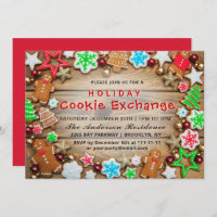 Gingerbread House, Man Holiday Cookie Exchange Invitation