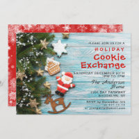 Gingerbread House, Man Holiday Cookie Exchange Invitation