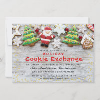 Gingerbread House, Man Holiday Cookie Exchange Invitation