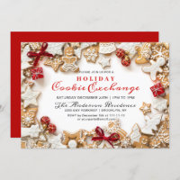 Gingerbread House, Man Holiday Cookie Exchange Invitation