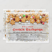 Gingerbread House, Man Holiday Cookie Exchange Invitation