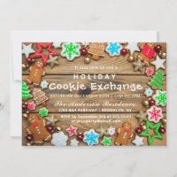 Gingerbread House, Man Holiday Cookie Exchange Invitation