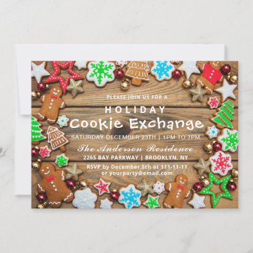 Gingerbread House Man Holiday Cookie Exchange Invitation