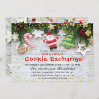 Gingerbread House, Man Holiday Cookie Exchange Invitation