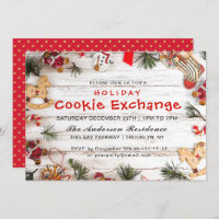 Gingerbread House, Man Holiday Cookie Exchange Invitation