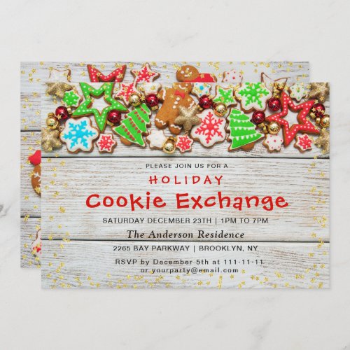 Gingerbread House Man Holiday Cookie Exchange Invitation