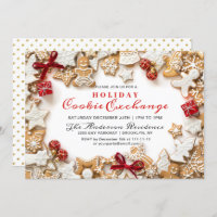 Gingerbread House, Man Holiday Cookie Exchange Invitation