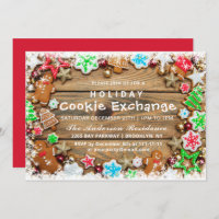 Gingerbread House, Man Holiday Cookie Exchange Invitation