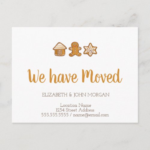 Gingerbread HouseManStar We Have Moved Announcement Postcard