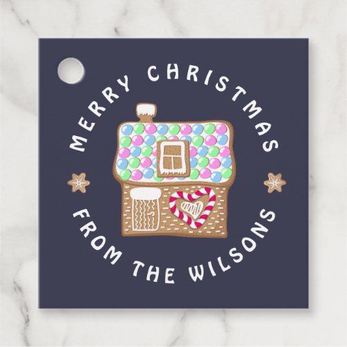 Gingerbread House Merry Christmas Favor Tags